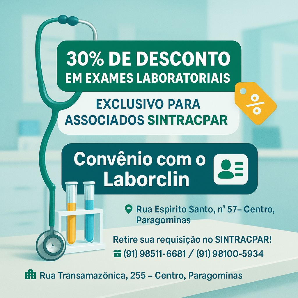 Convênio LaborClin: Benefícios Exclusivos para Associados do SINTRACPAR